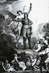 Пётр Великий, осенённый славой. Французская гравюра XVIII в.
